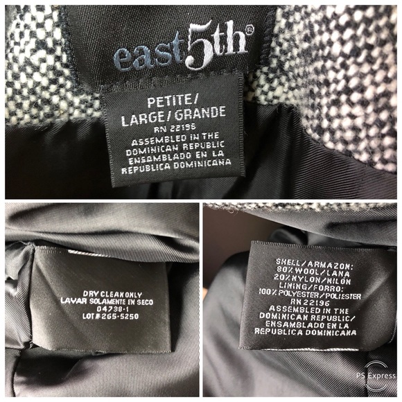 Retro East 5th wool blend tweed button up coat LP - Picture 12 of 12